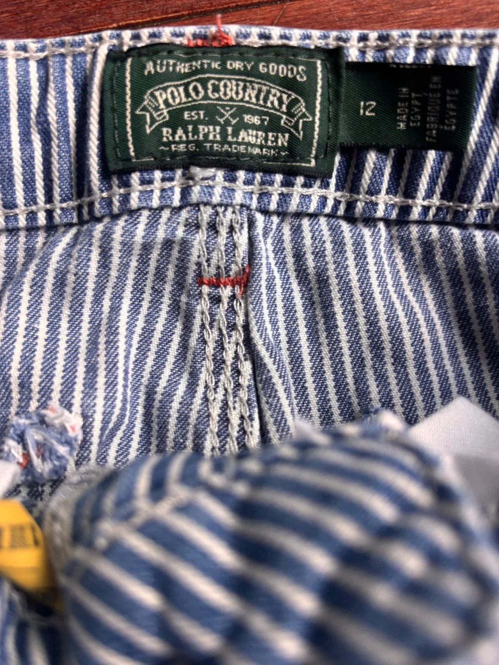Vintage Polo Country Ralph Lauren Boys Size 12 Hickory Stripe Carpenter Pants